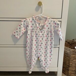 Kissy Kissy Princess Crown Footie 3-6 Months